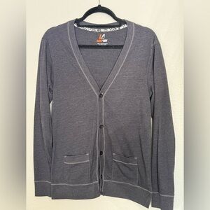 Women’s Gray Three Button Grandpa Cardigan Sweater with Pockets, size M